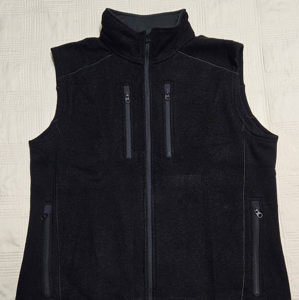 Kuhl Interceptr Mens Black Fleece Sleeveless Zip-Up Vest, Size XL